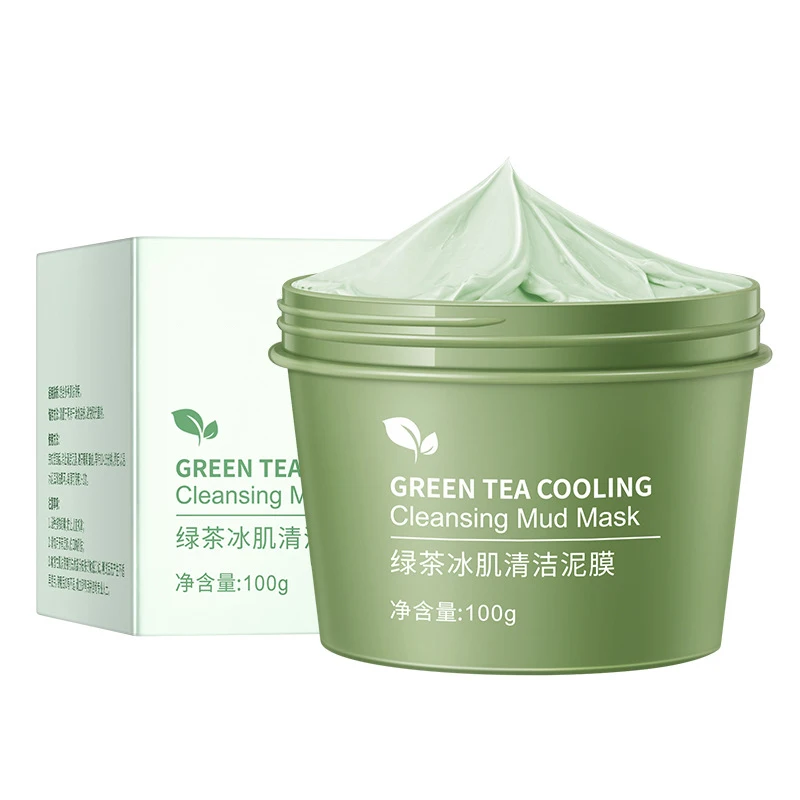 Лидер продаж 2021, Amazon, топ, удаление черных точек на лице, глина для глубокого очищения, грязевая маска для лица с зеленым чаем, частная торговая марка