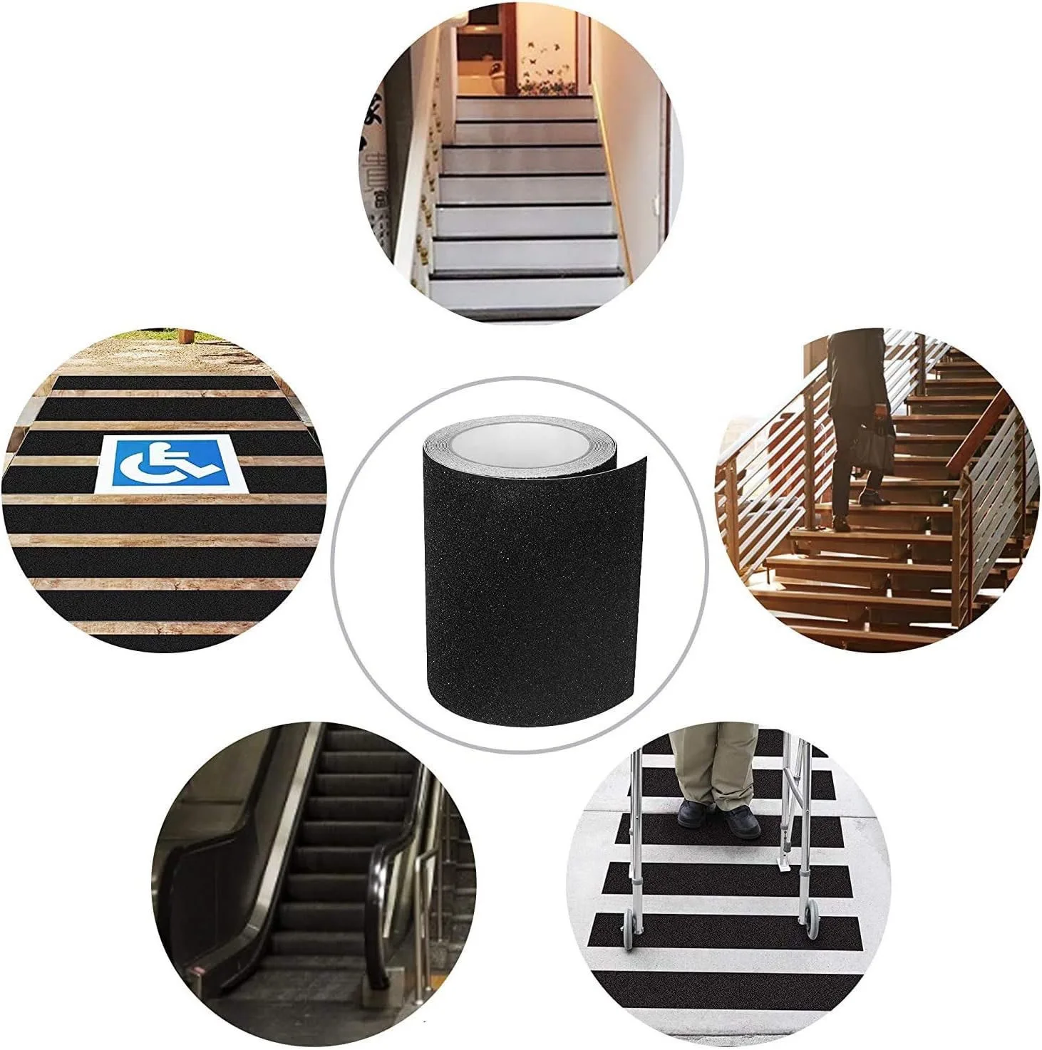 Non-Slip Stair Treads Traction Staircase Heavy Duty PVC PET Anti Slip Adhesive Tape For Stair Outdoor
