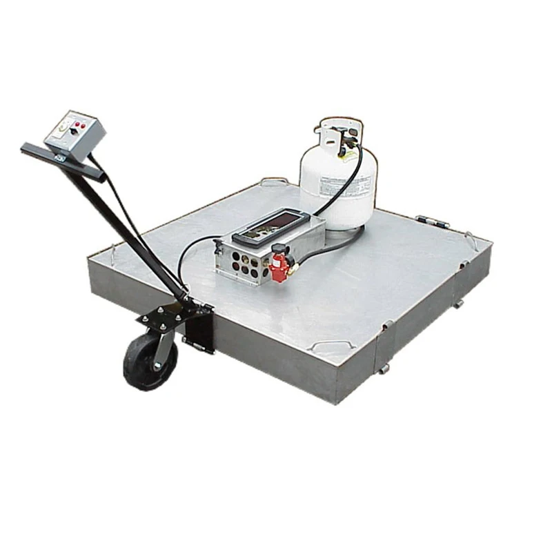 Hand-pushed asphalt pavement heating plate turning loose and leveling compacted pavement pattern forming