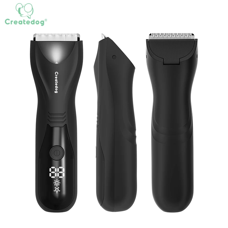 Body Trimmer For Men Pubic Electric Groin Hair Trimmer Waterproof Wet And Dry Clippers Safe Replaceable Ceramic Blade Head, USB