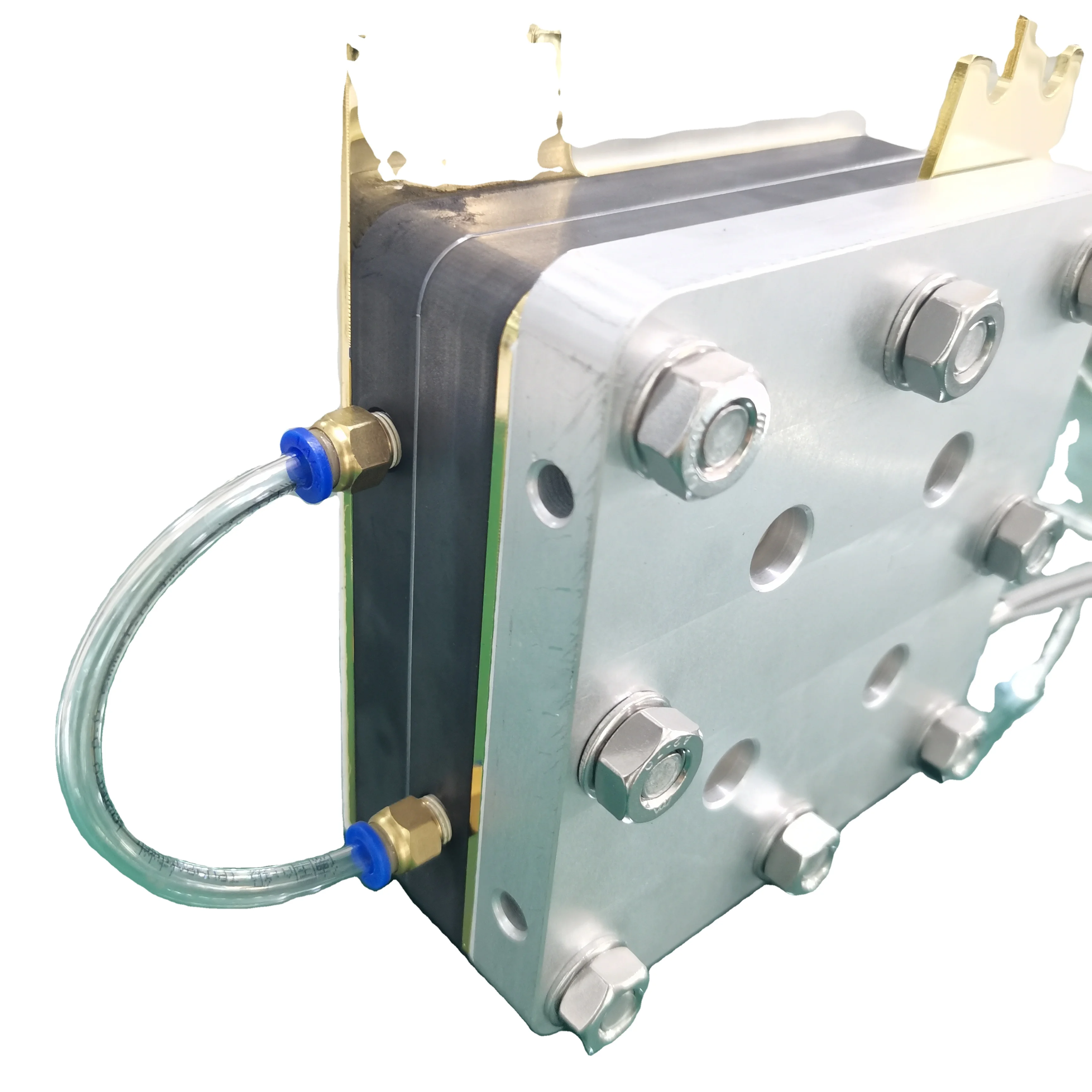 5x5cm custom metal PEM hydrogen single cell fixture  for fuel cell MEA CCM test with adjustable flow rod accessories