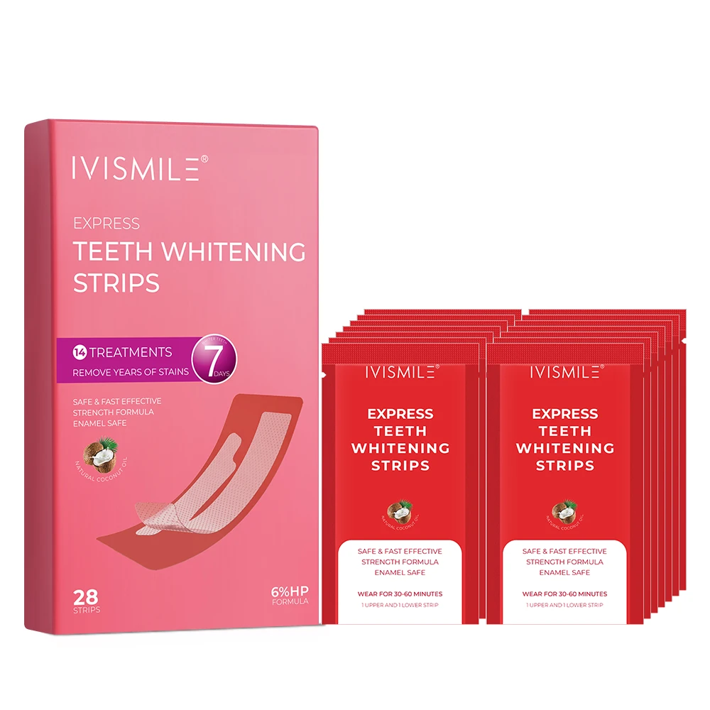 Custom Private Logo Whitening Teeth Strips Peroxid Strips With 6%hp