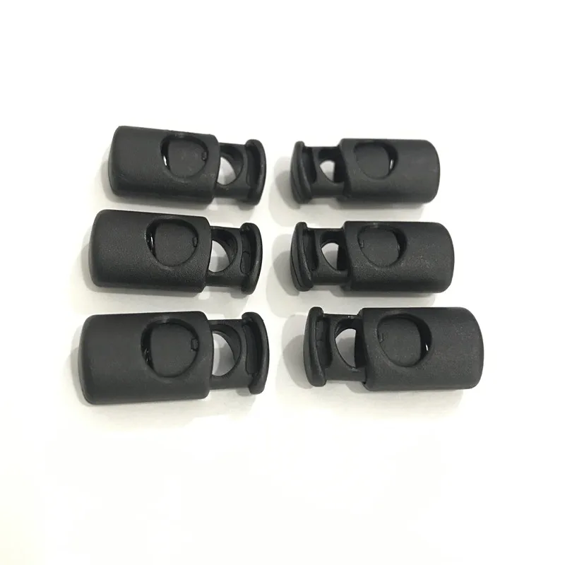 Black Cylinder Plastic Toggle Spring Stopper One-hole Cord Lock