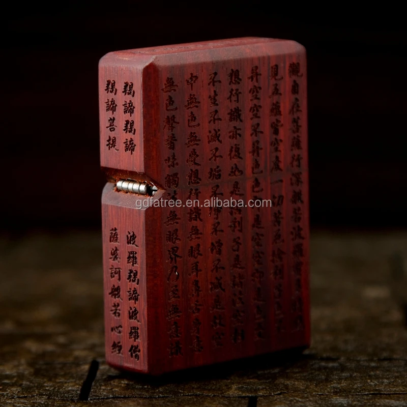 FT-803 Natural creative carved wooden lighter cover for zippo case