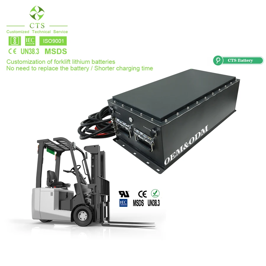 CTS lifepo4 battery 24v 48v 72v 80v 100ah 200ah lithium ion battery for AGV forklift robot