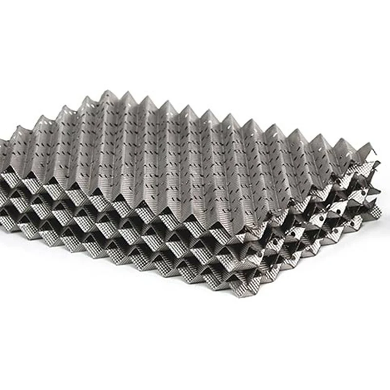 Металлическая металлическая гофрированная упаковка из нержавеющей стали 316L, гофрированная пластина, структурированная упаковка