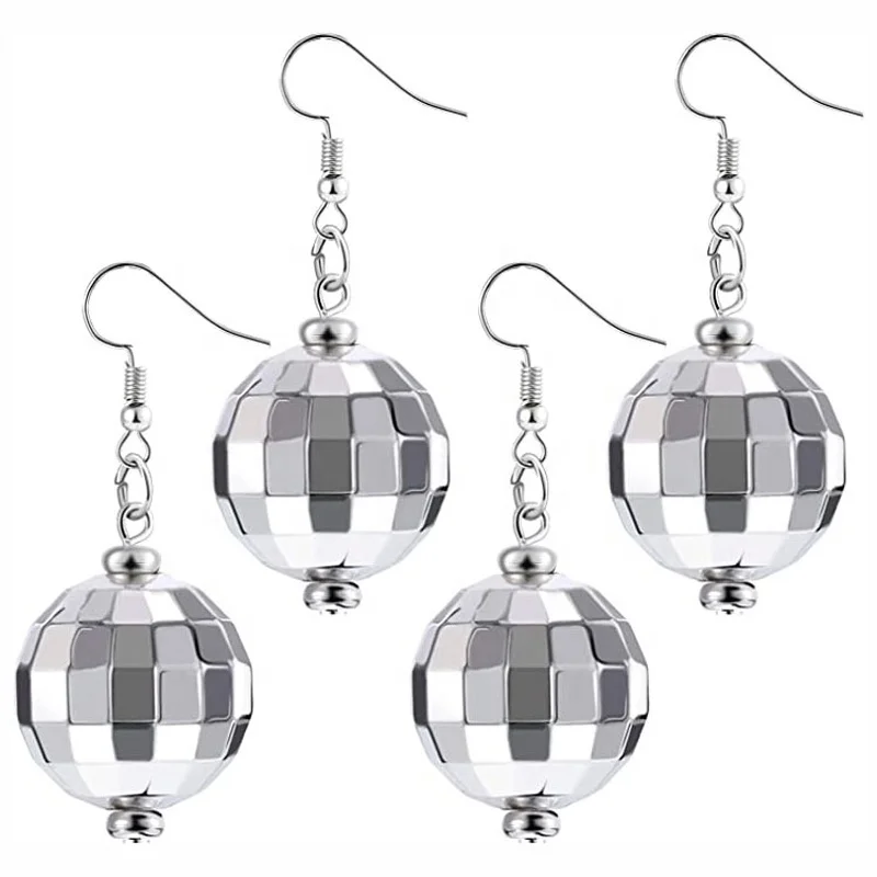 Flashing Blinking Dance Party Accessories Glowing up Decoration LED Disco Ball Earrings