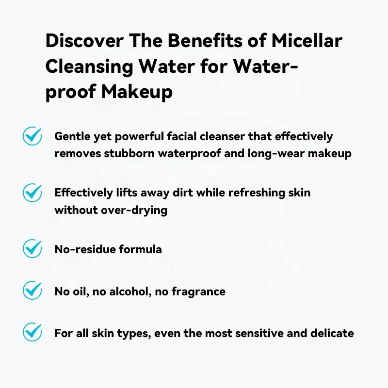 Private Label Micellar Cleansing Water Face Makeup Remover Clean Eye Makeup Cleansing Oil