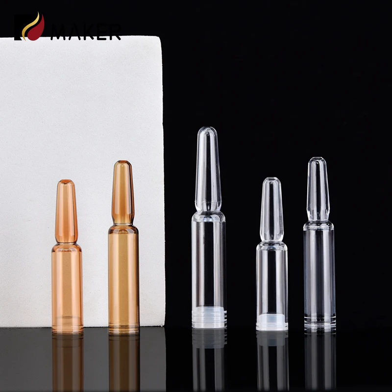 1.5ml 2ml 3ml 5ml PETG disposable medicine break injection ampoule bottle cosmetics essence plastic ampere bottle for skincare
