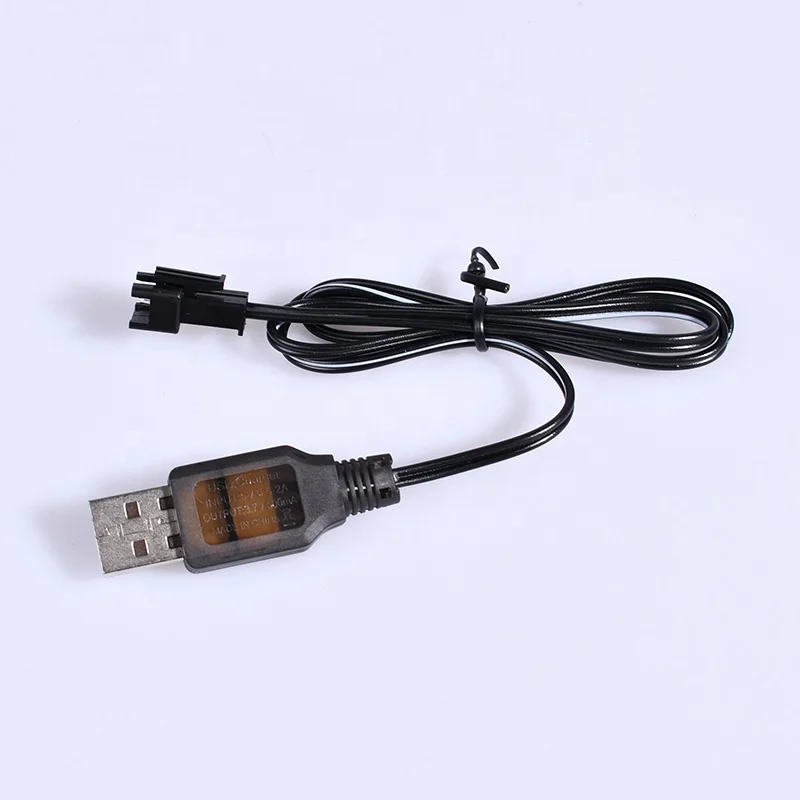 Micro Li-ion Lithium Power 3.7V Battery USB Charging Cable Black With Plug