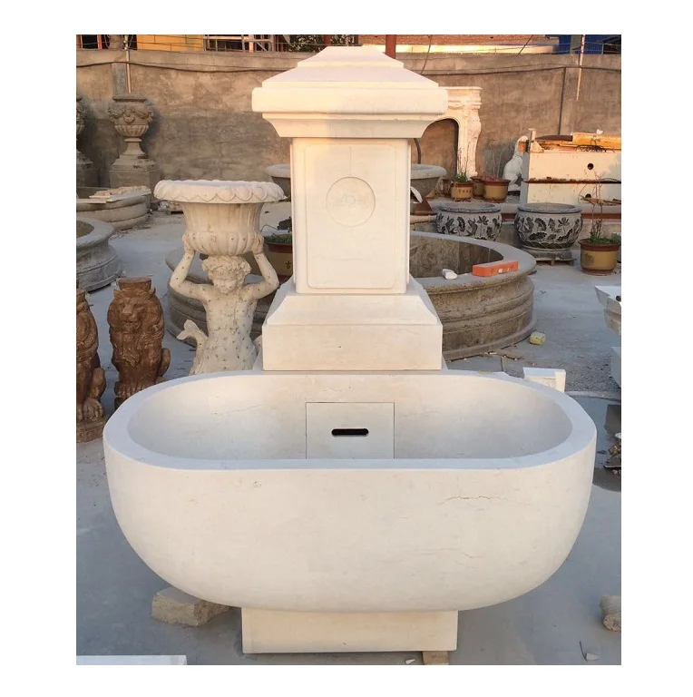 MAF222 Marble Stone Antiqued Finished Waterfall Wall Fountain