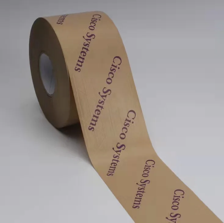 Special Printed Kraft Paper Tape Warning Words Water-Free Sealing Box Packaging Kraft Paper Tape in Stock