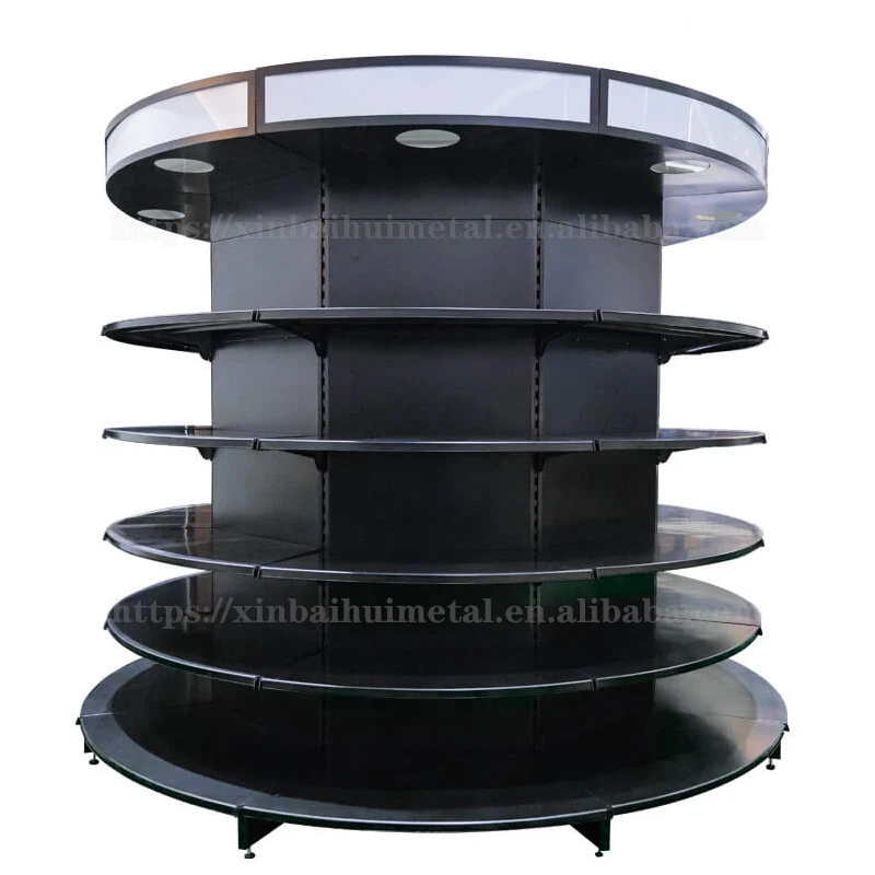 Factory Sale Heavy Duty Round Supermarket Shopping Display Shelf For Store