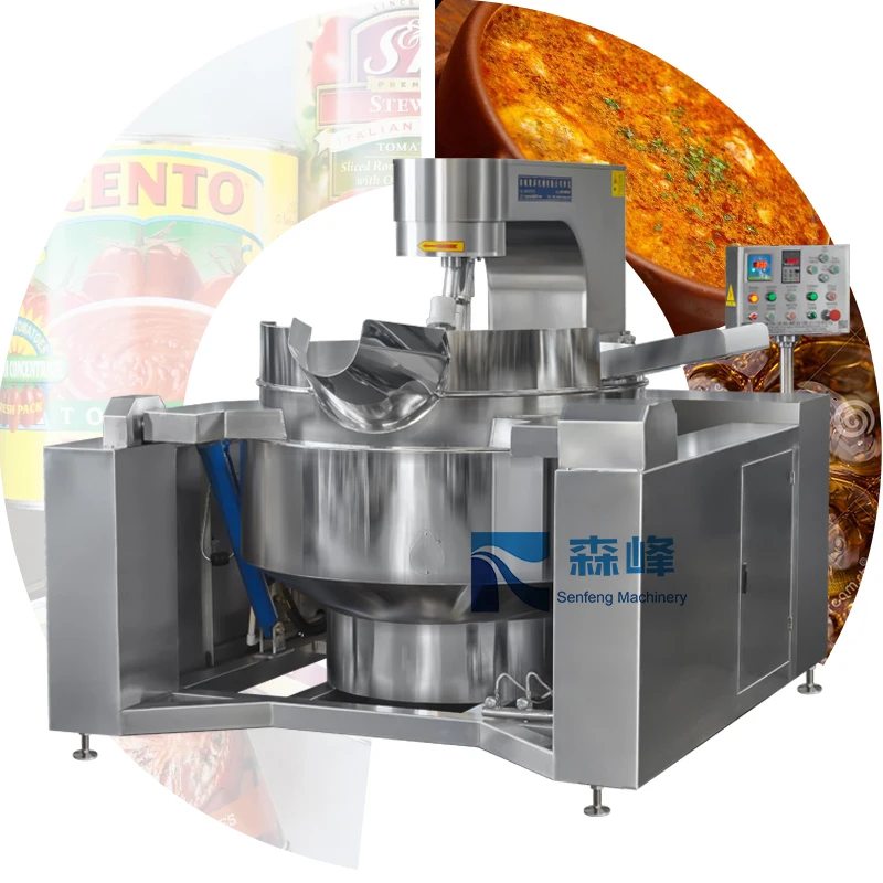 Induction Cooker Mixer Industrial 100 Electric Automatic Tilting Planetary Stir Fry Jam Chili Paste Soup Caramel Making Machine