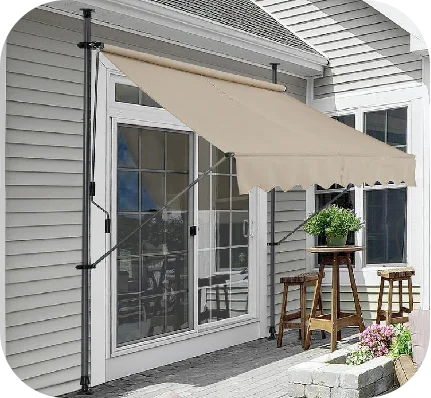 Promotional Wholesales Clamp Awning Balcony Awning Retractable Outdoor Patio Garden Sun Shade Shelter Awning manual retractable