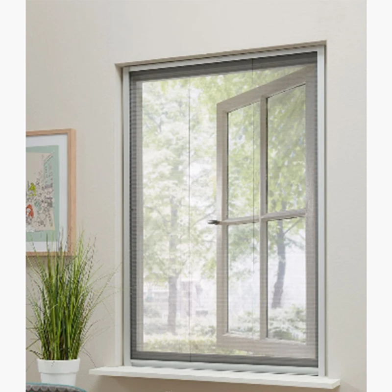 Pleated fly screen window