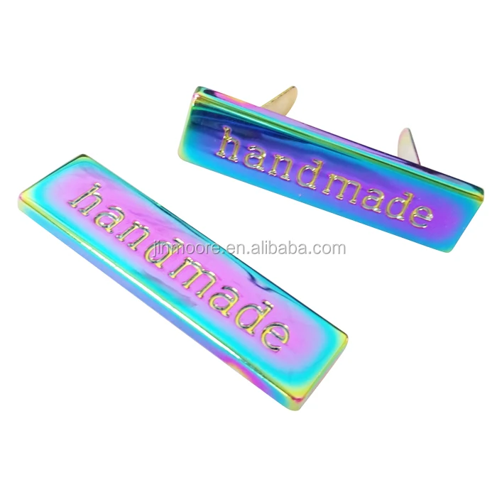 Iridescent Rainbow Metal Bag Label Handmade Wholesale With Best Quality