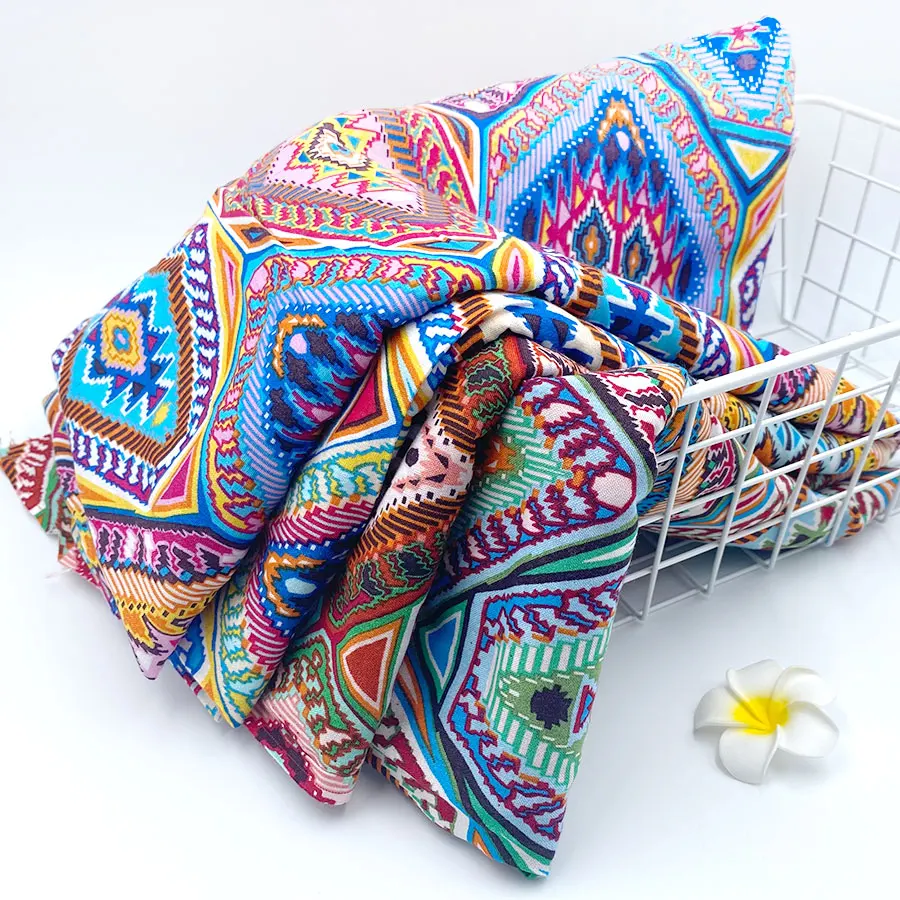 Manufacturer garment dress clothes 100% spun rayon viscose print fabric