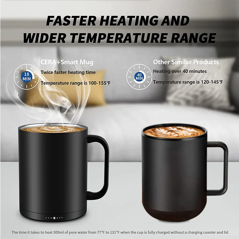 Food grade for containable beverages e-commerce dropping  Self Heating Mug Vacuum  Modern Smart Mug