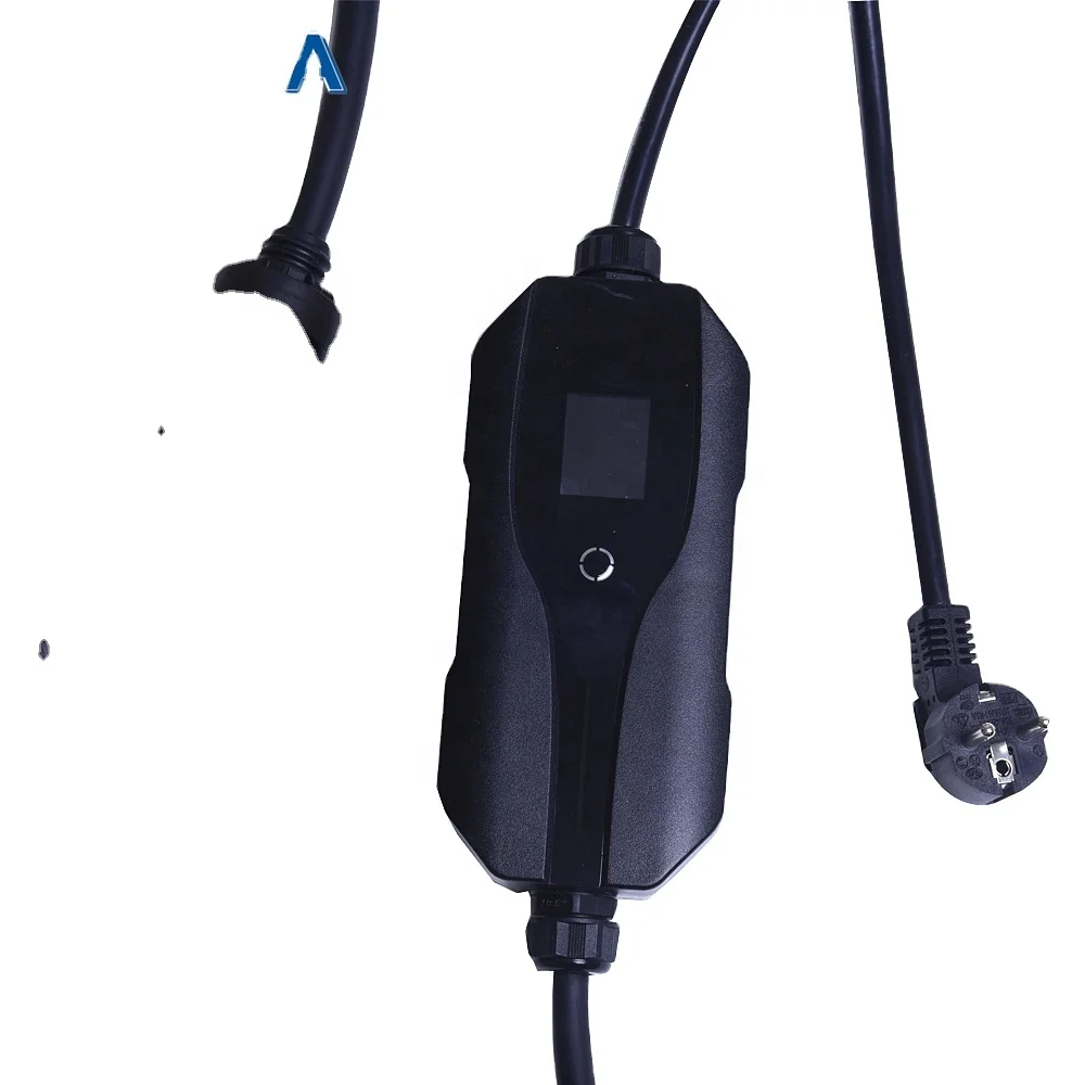 
Портативный зарядный Бокс Тип 2, 16 А, зарядное устройство с экраном, Электромобиль Schuko IEC 62196-2 