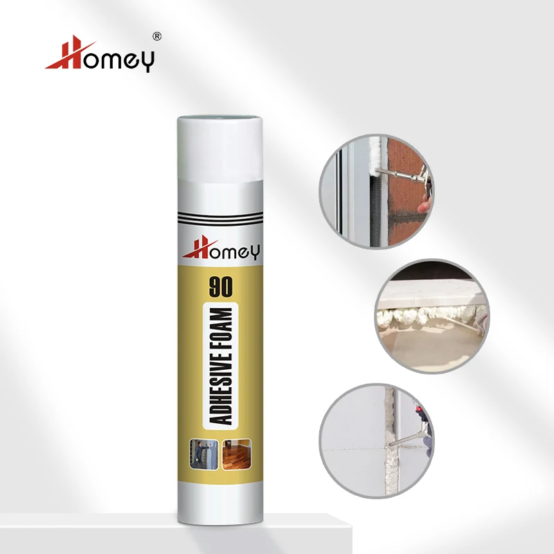 Homey 90 factory pu spray foam strong bonding structural blocks polyurethane foam adhesive