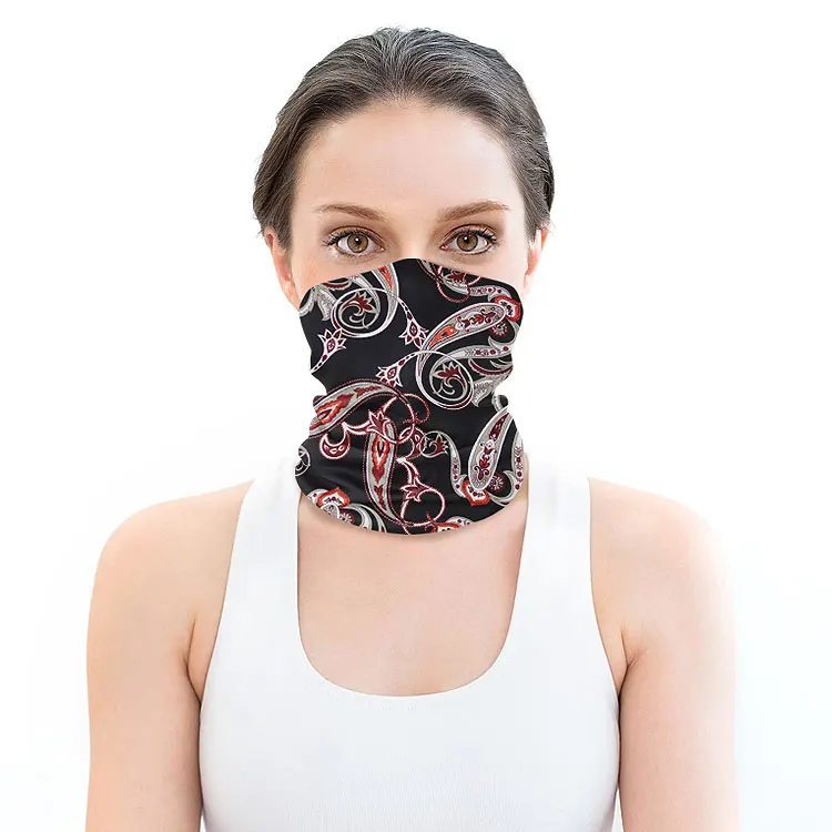 2021 New Style 100% Polyester Microfibre Bandana Neck Warmer Neck Gaiter Multifunctional Head Scarf with Custom Logo