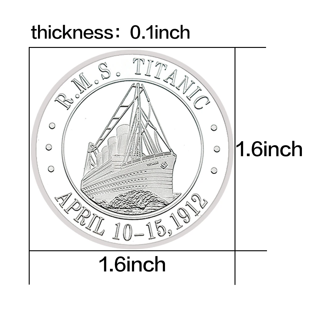 RMS Titanic Silver Coin 1912 Years White Star Line Commemorative Medal Souvenir Challenge Coin Collection Gift