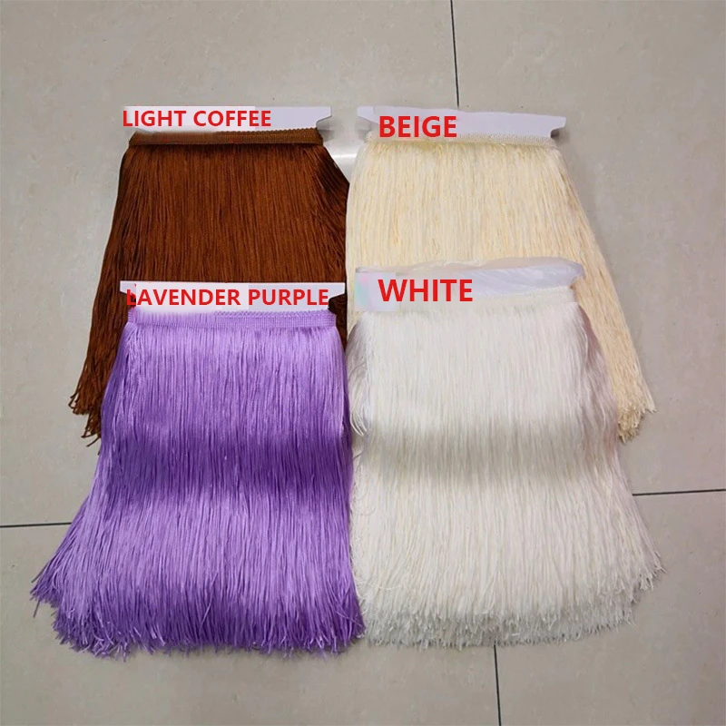 50CM Latin Tassel Trim Garment Accessories Soft Nylon Yarn Trim Fringe Long Polyester Tassel Fringe