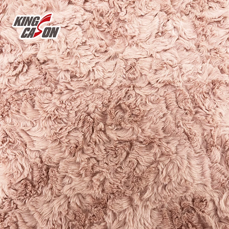 Kingcason Faux Fur Blanket Neck Warmer Manufacturer Sling Bag Pink Jacket Double Sided Capet Faux 450 Gsm Rabbit Fur Fabric