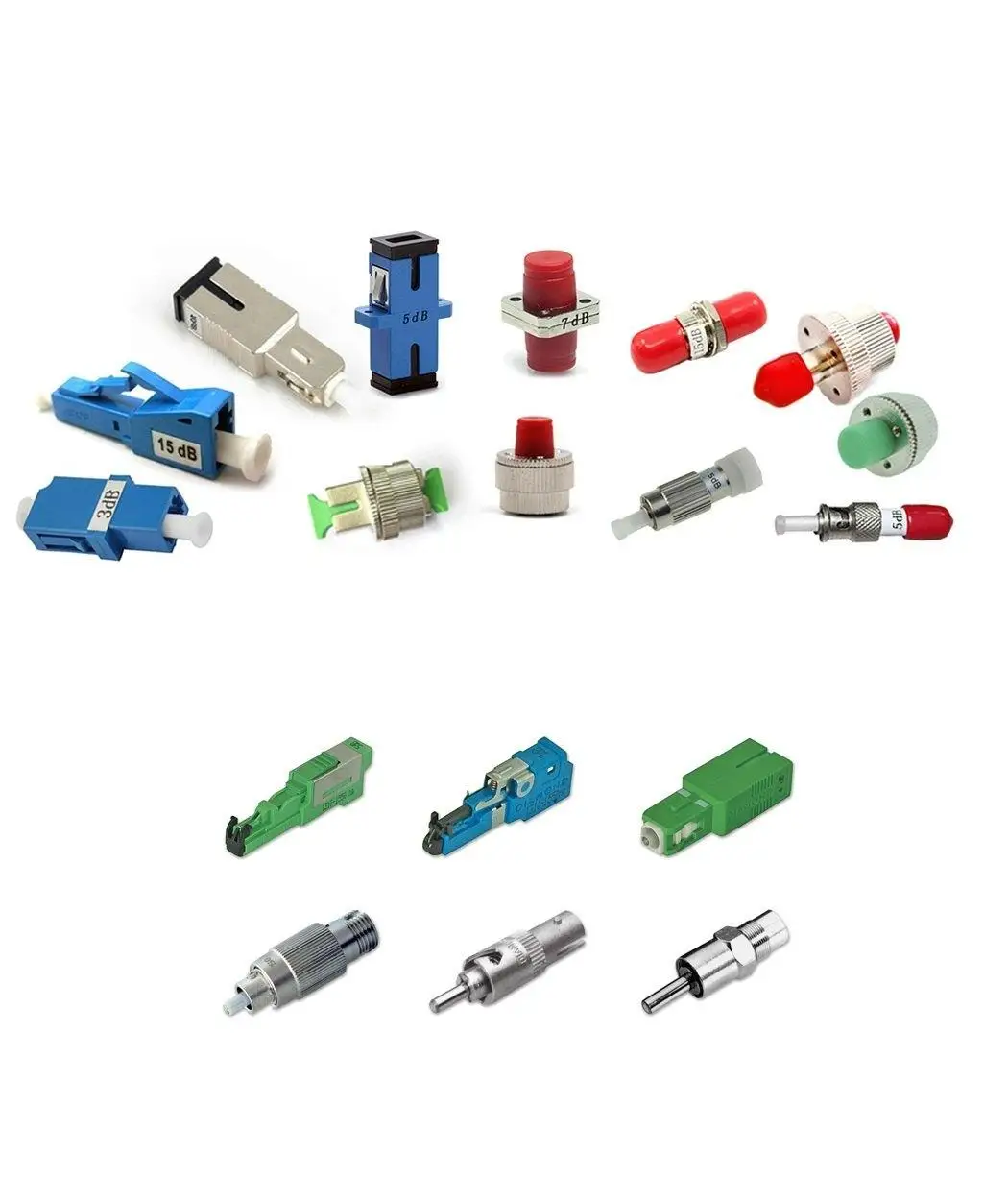 High Quality Fiber Optic Attenuator 1-30db SC FC LC ST Fixed or Adjustable Male to Female Optical Attenuator