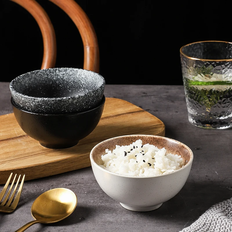 Japanese Style Stoneware Fashion 4.5 Inch Small Soup Bowl Ceramic Rice Bowl