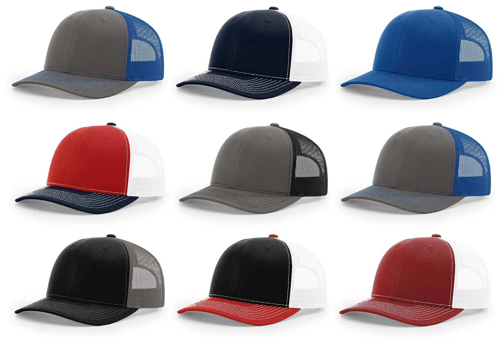 High Quality Personalized Custom Logo Richardson Truck Hat Baseball Cap 6 Panel Embroidered 100 Cotton Unisex Mesh cap