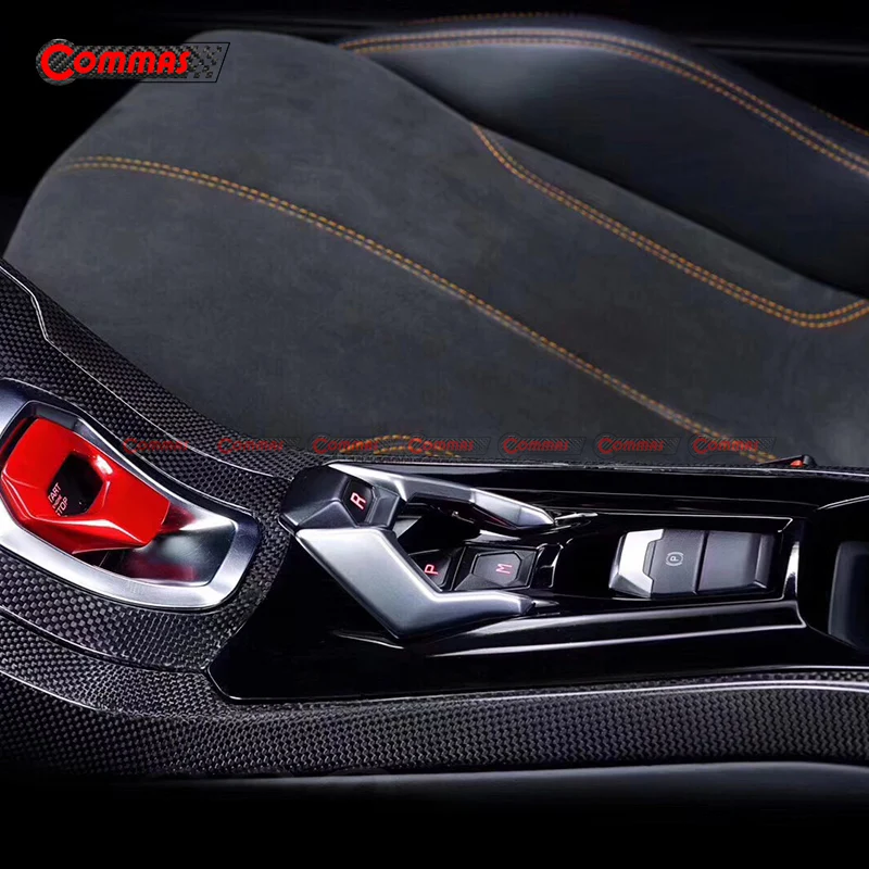 Hot Sale 2PCS Glossy Carbon Fiber Car Interior Center Console Side Trim Strips For Lambo Huracan LP610