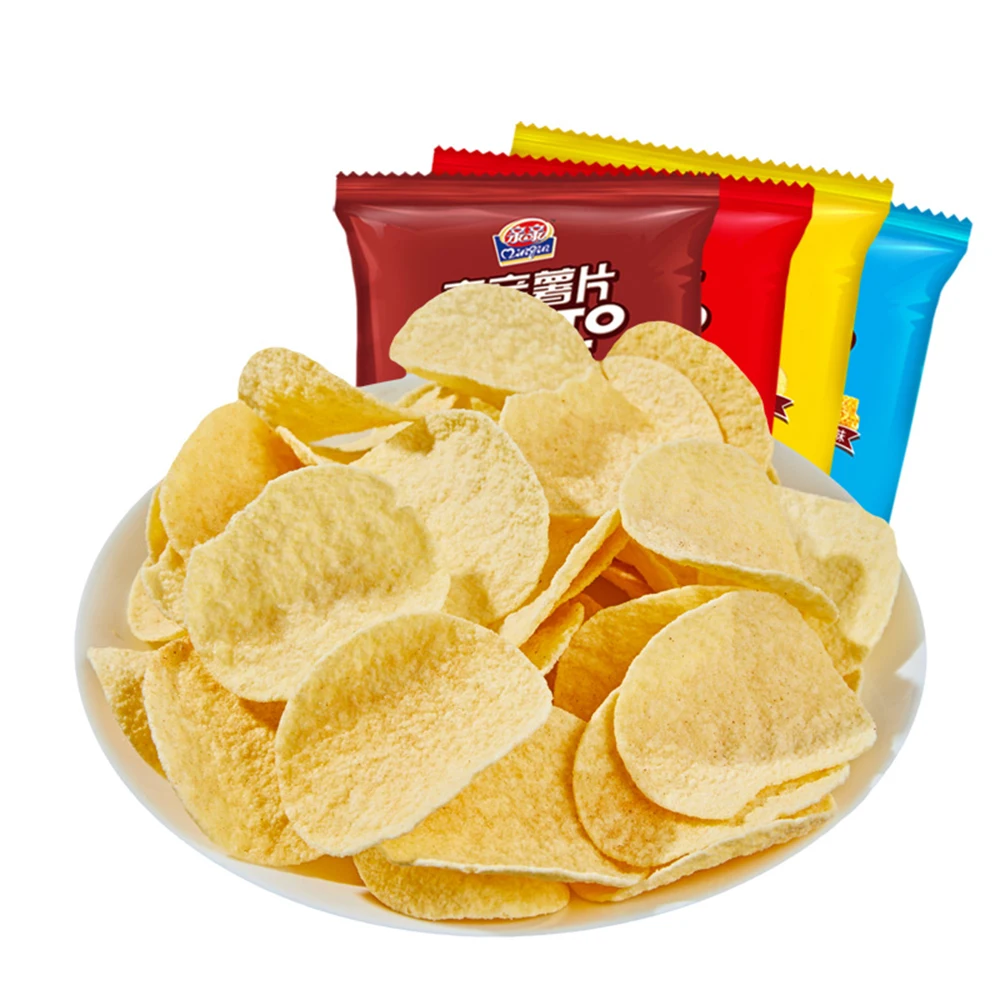 Chinese delicious potato chips and snacks support substituting processing and production