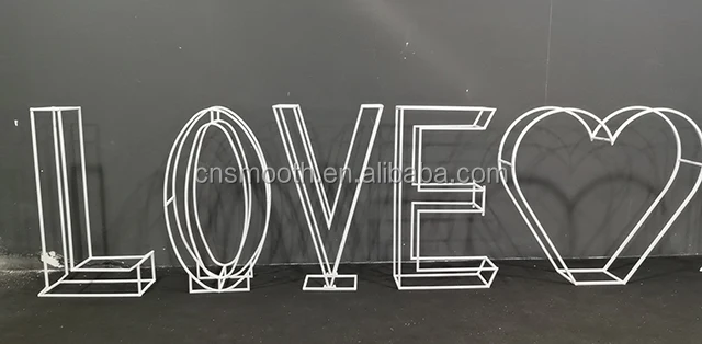 Factory Supplier Metal Led Light Up Marquee Number Letter Sign 4ft 3ft Giant  Letters for Wedding Decoration