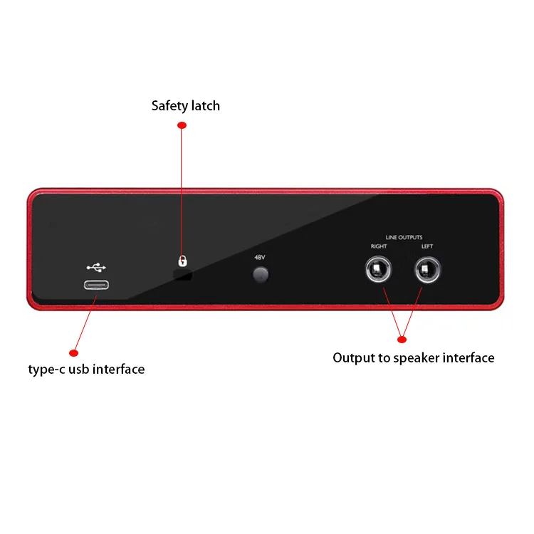 High quality professional USB Interface Audio Mixer 2 in 2 out live streaming Recording Studio Podcast Sound Card