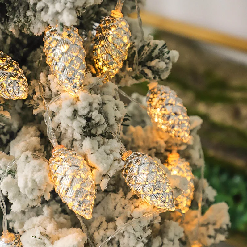 1.5M 10 Led Pine Cone Fairy Lights Christmas Decoration 2023 Festoon Tree Decor Christmas Lights New Year Garland
