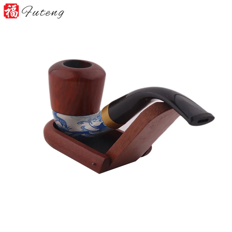 Yiwu Futeng Blue and White Porcelain Smoking Pipe Ceramics and Resin Pipes for Smoking Custom LogoTobacco Pipe