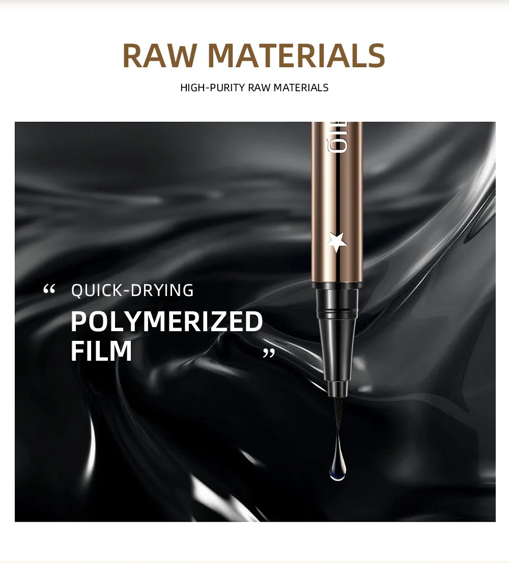 QIBEST Wholesale Extremely Fine Eyes Eyeliner Smooth Long-Lasting Non Smudging Quick Drying Waterproof Eye Liner
