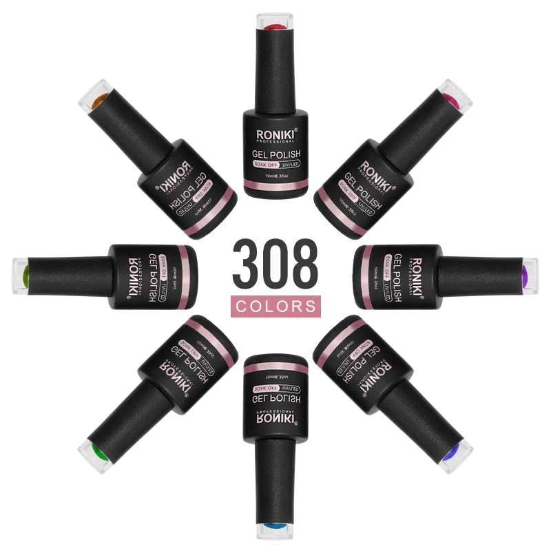 RONIKI China Best Selling 10 ml Gel Nail Polish Custom Private label Lasting Easy Soak Off Uv Gel Nails
