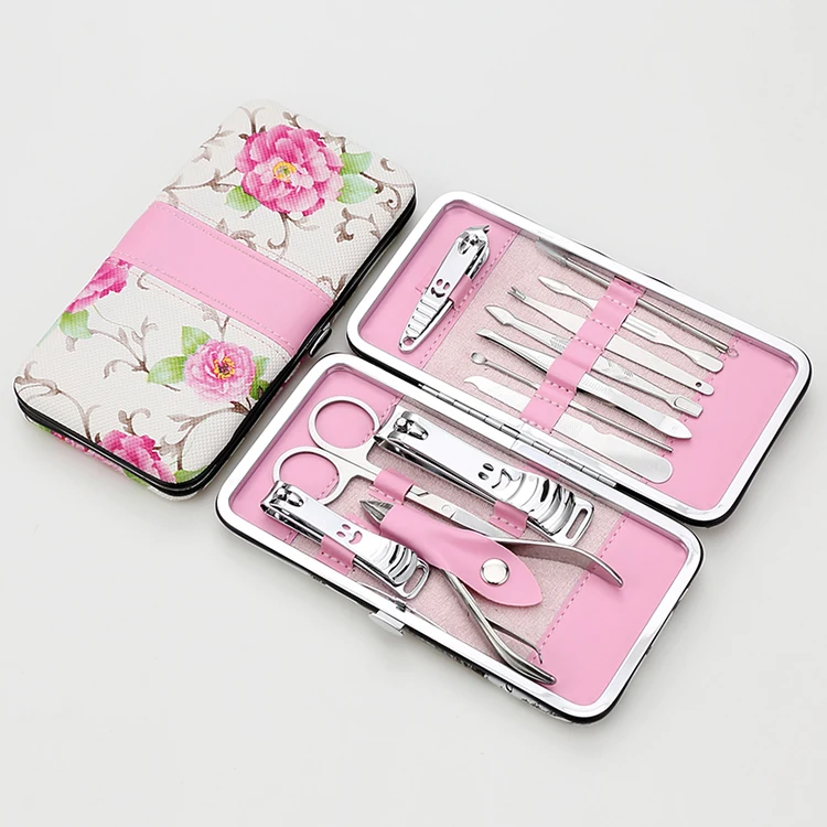 High Quality 12pcs makeup tool kits nail care products beauty kit manicure accessories set