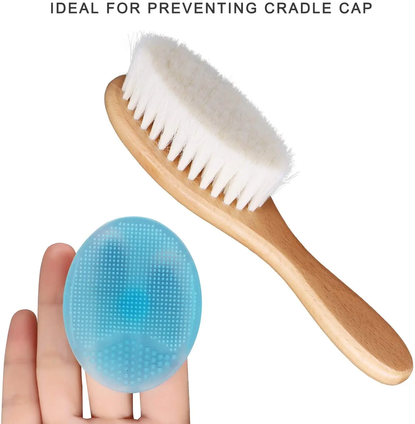 ECO friendly wooden soft hair baby hair brush set soft baby brush set for baby