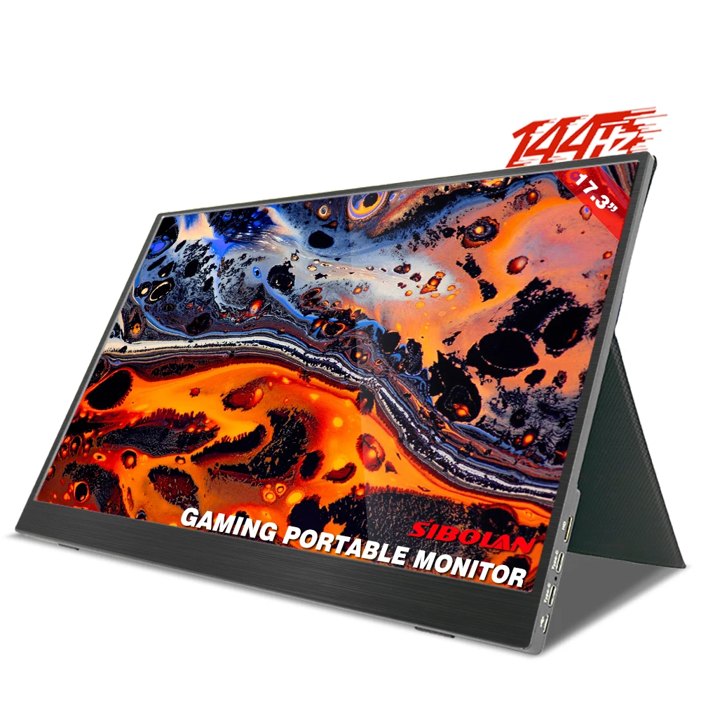 SIBOLAN 17.3 inch 144hz gaming portable monitor with 3ms response time large screen display