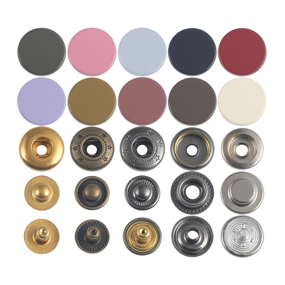 22 Years Manufacturer Wholesale High Quality Colorful Printed Spring Button Metal Snap Fastener for Hat Bag Cloth Garment