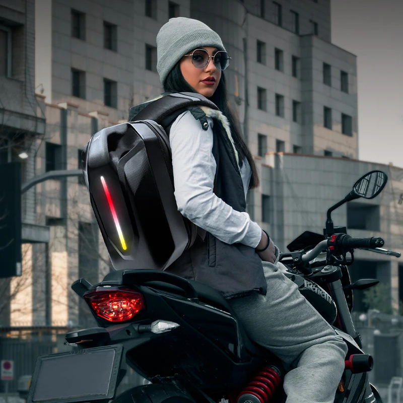 2024 Bicycle LED RGB Light Backpack for Signal and Wireless Remote Control Cycling Knapsack
