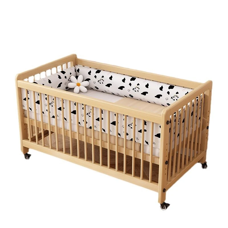 Luxurious Lead-Free Non-Toxic Natural Wood Baby Crib Safe Durable for Infants Assembly Required for Nursery Kindergarten Use