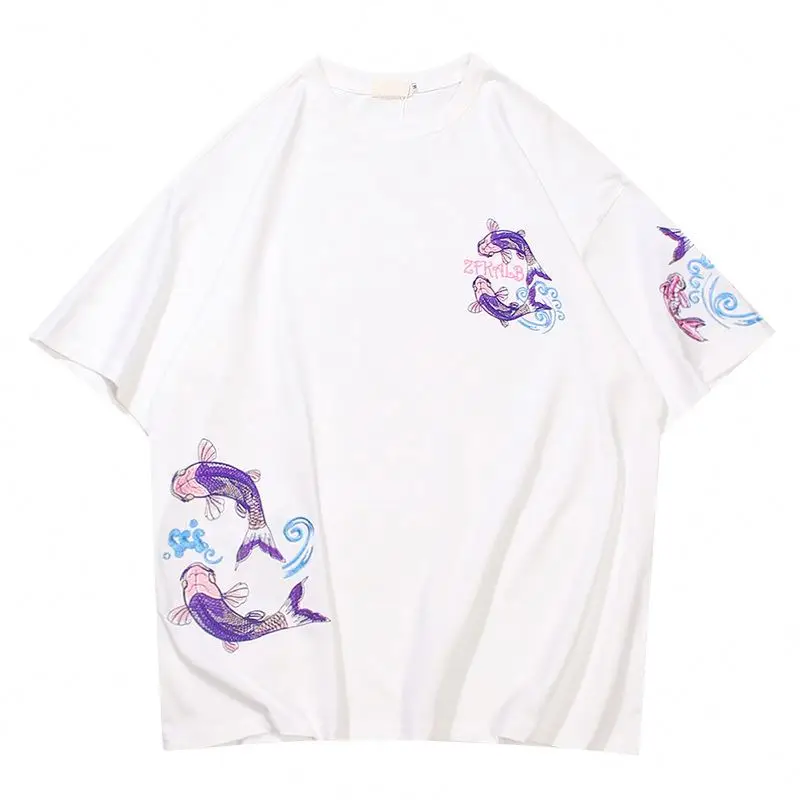 Factory Price Couple Love Embroidered T-Shirt Man Polo Yoga 100% Cotton T-Shirts Us Assn Men Velvet Ribbed T Shirt