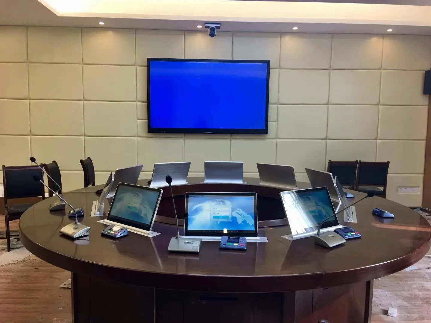 Paperless Conference System 15.6 inch desk motorized lcd monitor lift ultra-thin and ultra-narrow edge