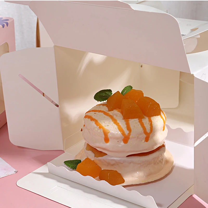 China factory cheap  customized printed birthday big  folding cake box with handle cake pop box with window