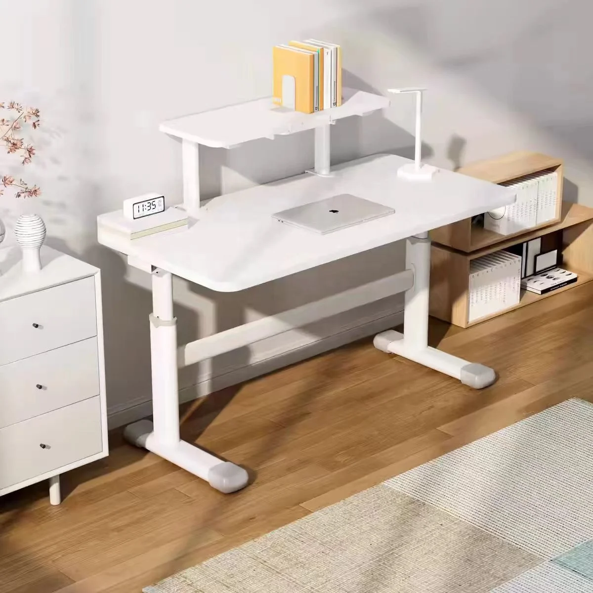 Modern White Wood Kids Dining Chair Bedroom Furniture Set with Child School Metal Chair for School for Learning Environments